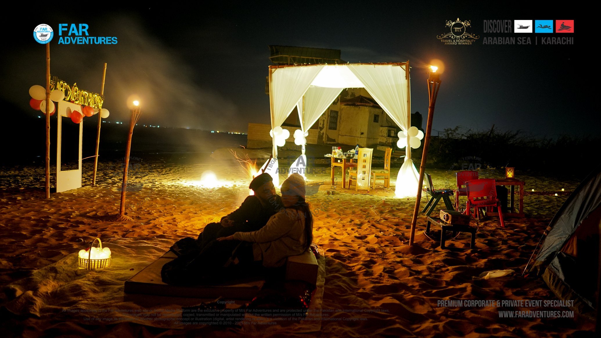 Private Tropical Beach Party | Sunset Boating, Camping, Dinner, Movie Night
