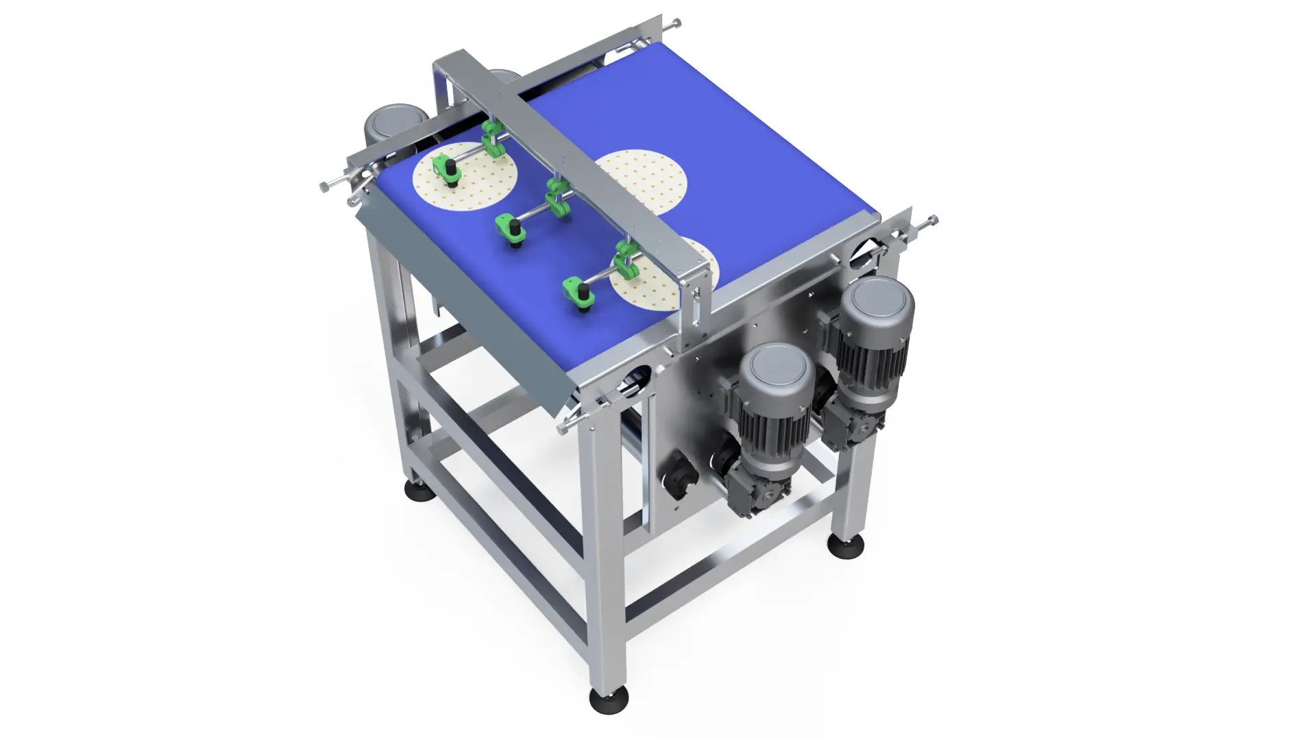 Dough Synchronization Conveyor in Pizza Topping Line