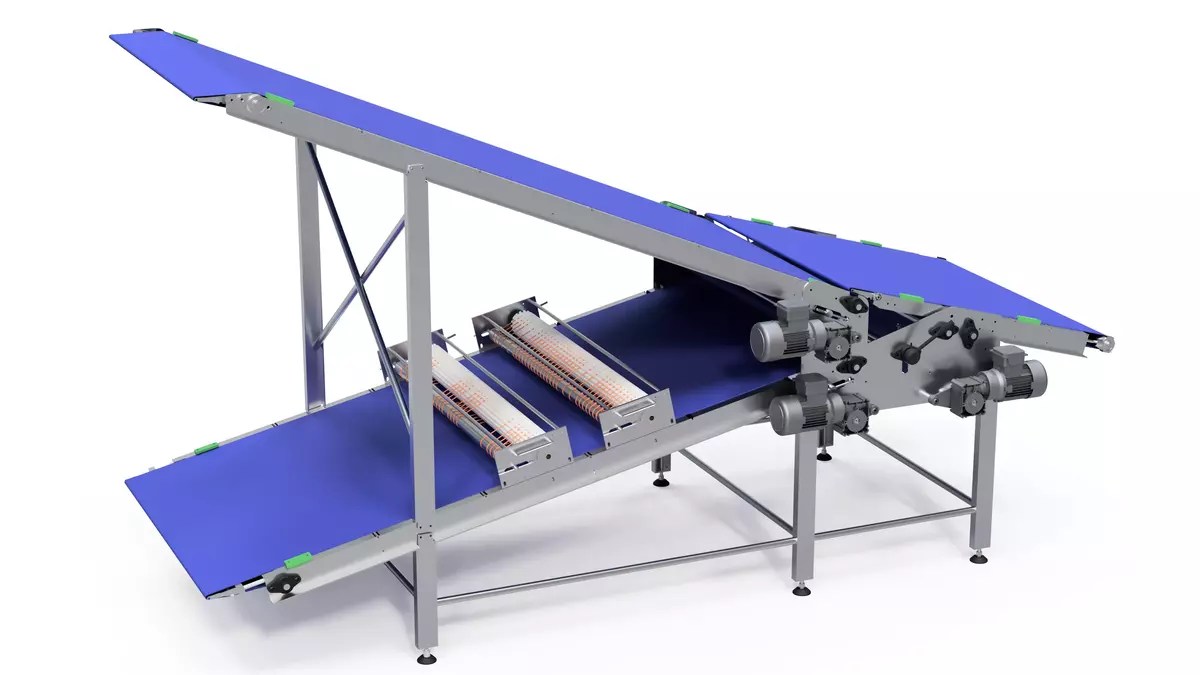 Farhat's bypass system installed between dough flattener and second proofer.