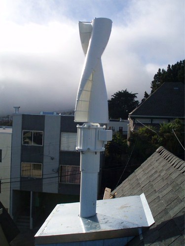 An example of a turbine built on an existing building.