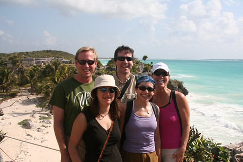 Dan, Magdalena, David, Beth, and Barrie at the Tulum ruins