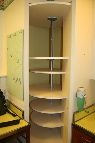 Blind corner cabinet · corner cupboard. Floor to ceiling lazy Susan | this could chop a finger or