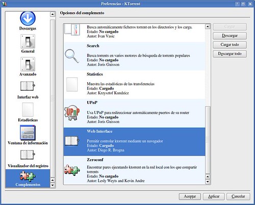 Controlando remotamente KTorrent | µLibertad