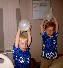 Jake & Joey entertained me with glove balloons.