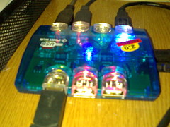 7-Port USB Hubs with Multi-Coloured Lights in day