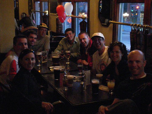 Recovering in the pub in Banff