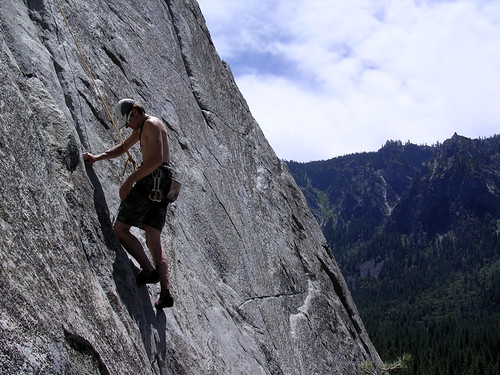 Photo: Climber cleaning gear from a rock face in Yosemite. Photo by James Collins