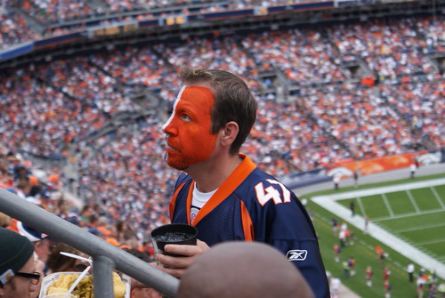 face painted fan