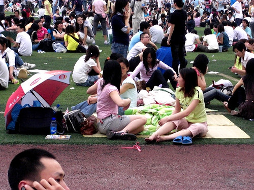 Girls on a blanket