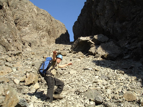 Scree surfing