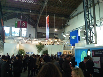 Vista de los stands de Nokia y Telefónica