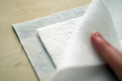 Lay fleece over timtex