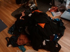 ...I still had ALL these clothes to somehow transport to Lucys.