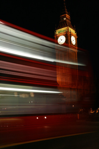 Big Ben's tower at night