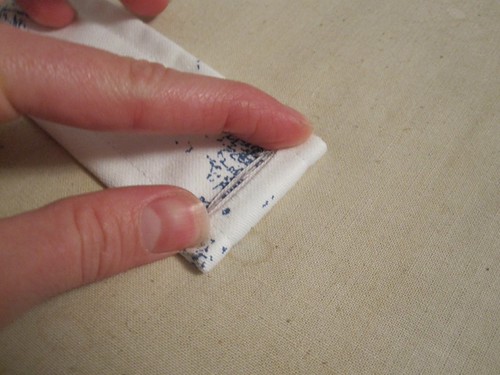 Curve over edge and sew down