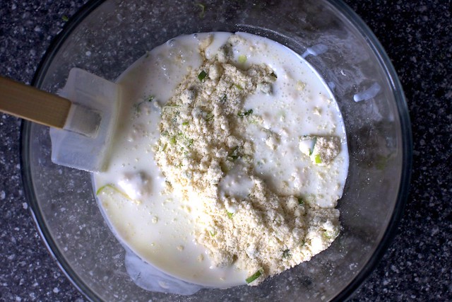 adding the buttermilk
