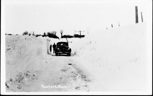 Otsego Gaylord Mi Winter Drifts in the 1940s RPPC