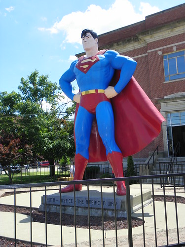 Beside the Massac County Courthouse, Superman Square, Metropolis, Illinois.