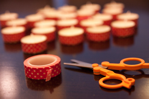 Washi tape and tealights