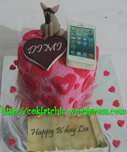 Cake Anjing herder dan Iphone