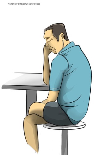 "Waiting for the Satay man" (#364: Project 365 Sketches)