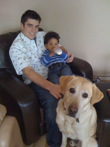 Posing with Cousin Nate and Reilly