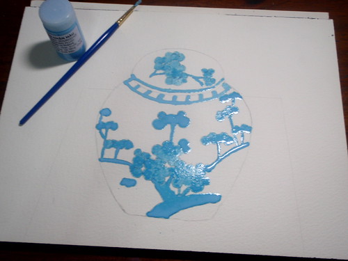 Chinese vase, masked