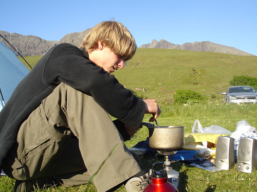 Gourmet cooking in the Glen Brittle campsite