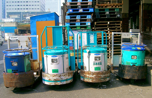 Carritos en el mercado Tsukiji.