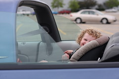 she dubbed it the silly billy blue smiling car.