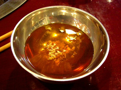 Sesame oil and garlic