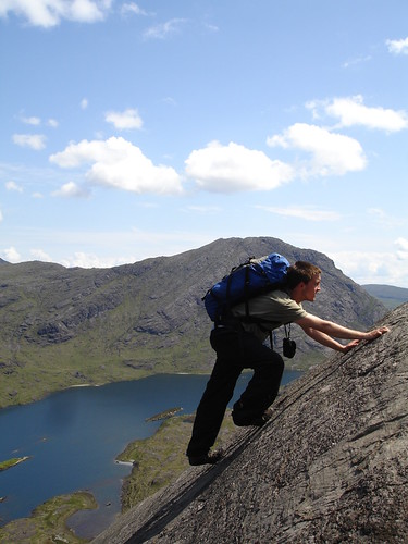 Jamie soloing on the Dubh Ridge