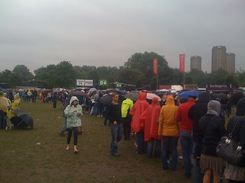 Queue for the toilets