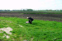 Laying a wreath at the location of the crash