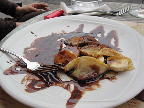 Chocolate banana crepe