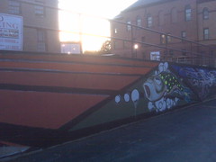 Mural progress at the independant media center