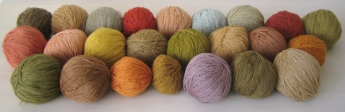 Naturally dyed silk/wool yarn