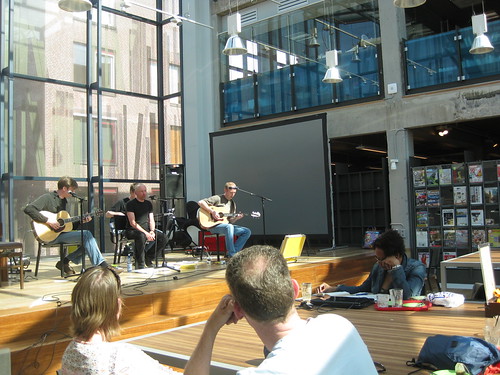 A nice band was playing this afternoon.