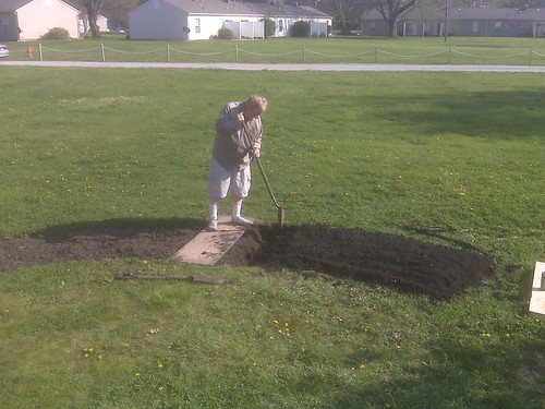 Don double digging the arc shaped bed