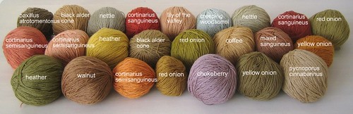 Naturally dyed silk/wool yarn