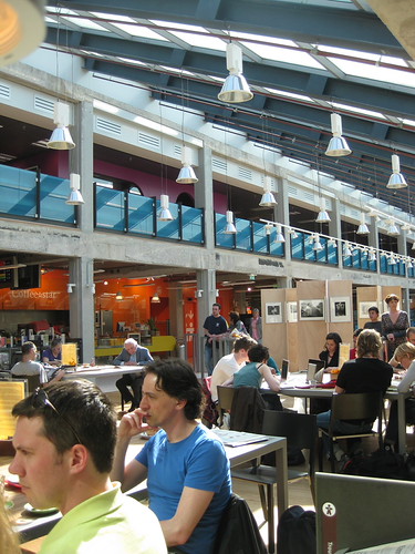 People watching or working... or EATING?