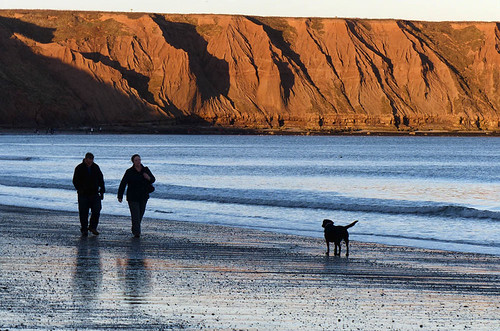 Filey dog-walkers by geoffspages