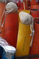 Shells waiting to be loaded into mortars