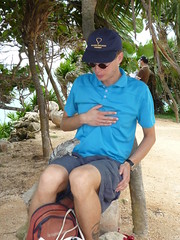 Fressattacke eines Iguanas, Ruinen von Tulum