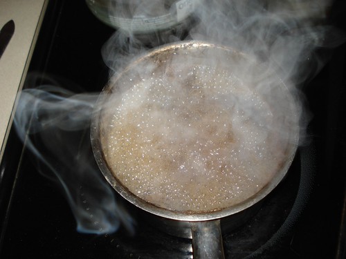 Porcini mushrooms boiling
