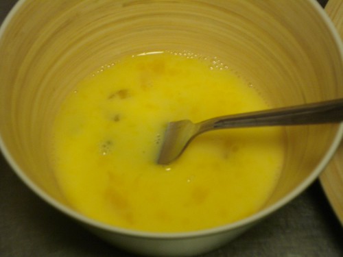 stirred egg and milk