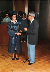 High School graduation I was gaining it back My receiving my high school diploma from some guy I didn't know even then