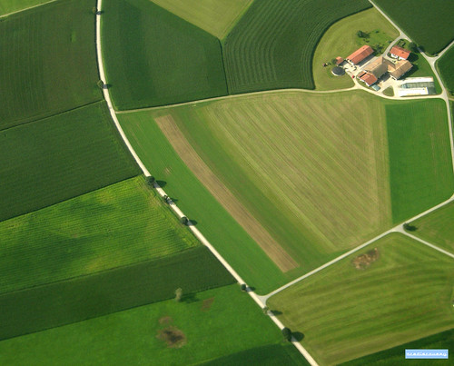 Farmhouse in Germany, aerial photograph