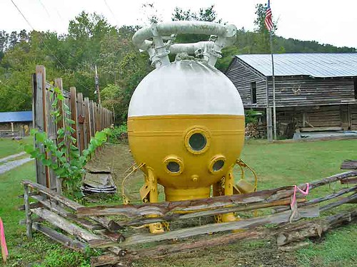 A bathysphere on display in Townsend Tennessee photo by Bob Richmondon from Flickr