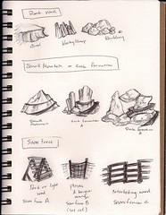 Thumbnail sketches of environment pieces for KSB4